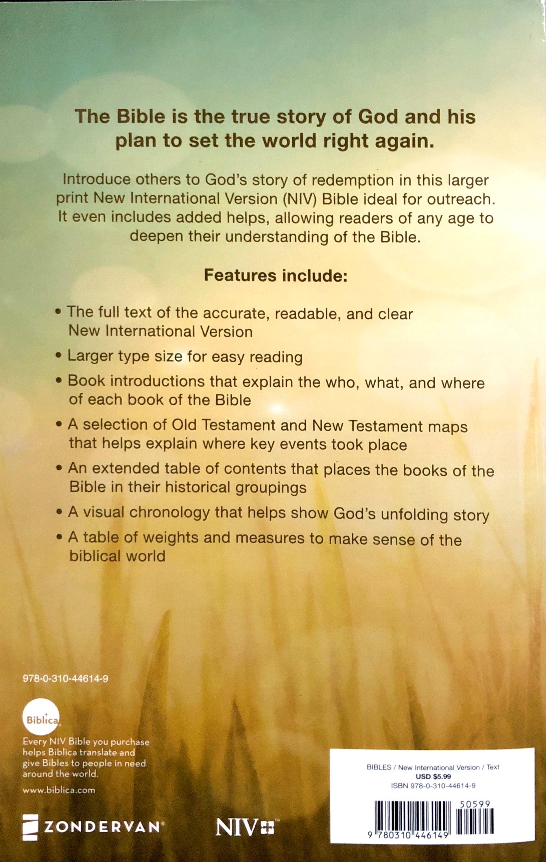 NIV HOLY BIBLE LARGER PRINT